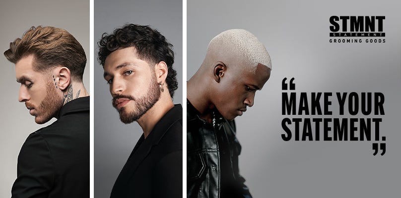 Männerpflege & - styling mit einem Statement.