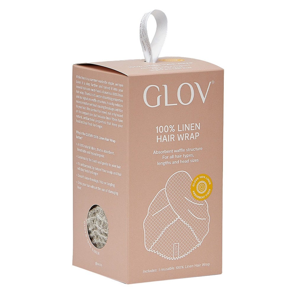 GLOV 100% Linen Hair Wrap - Brown