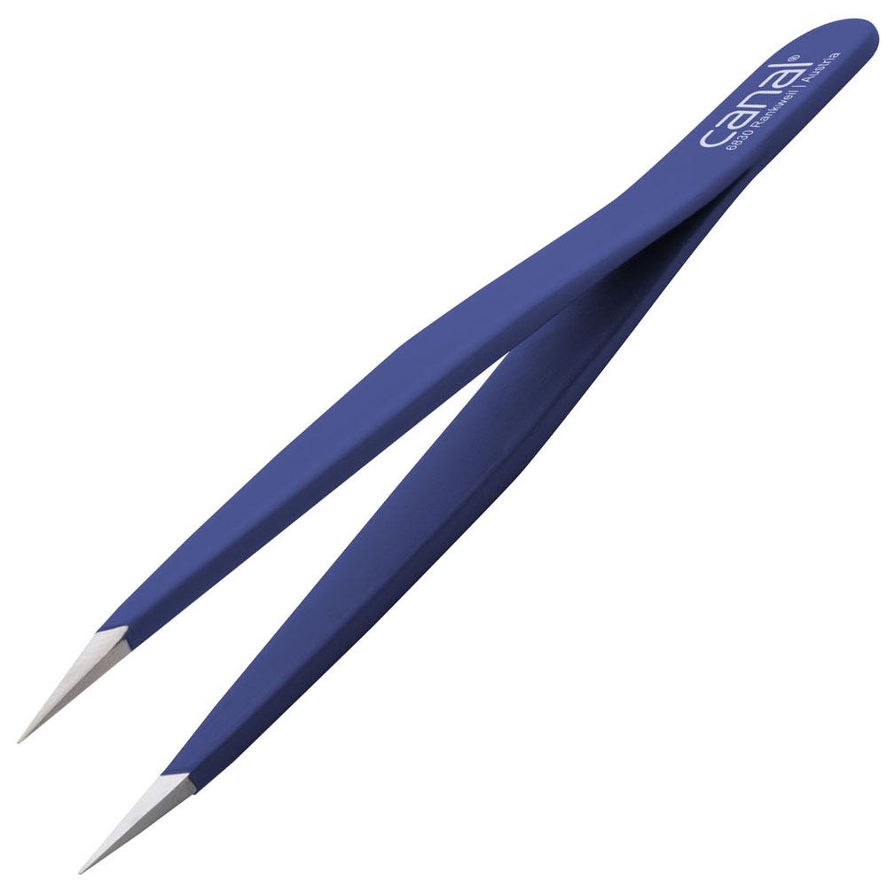 Canal Splitterpinzette blau rostfrei 95 mm