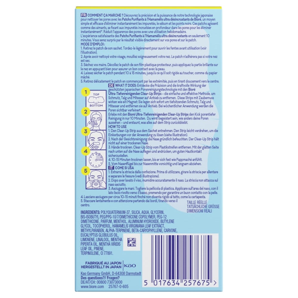 BIORÉ Ultra-tiefenreinigende Clear-Up Strips mit Zaubernuss