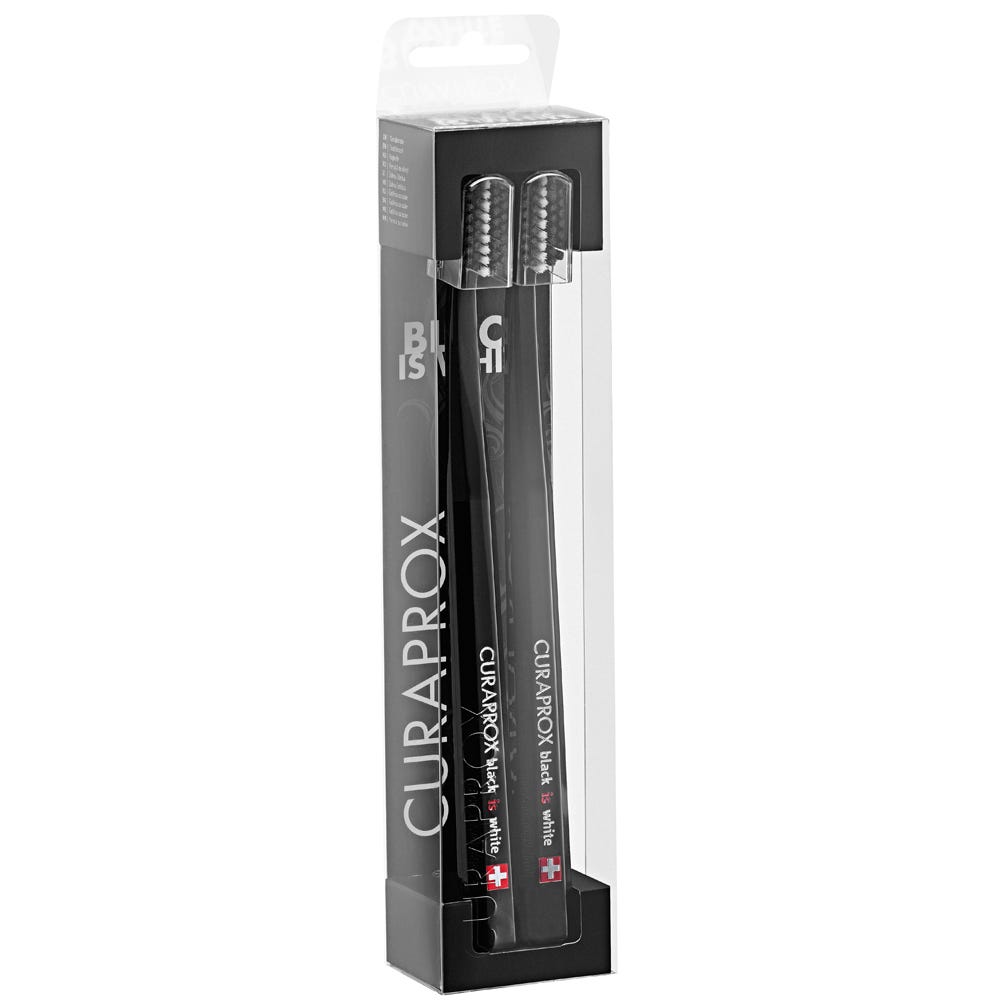 CURAPROX Black is White Zahnbürsten Duo schwarz/schwarz