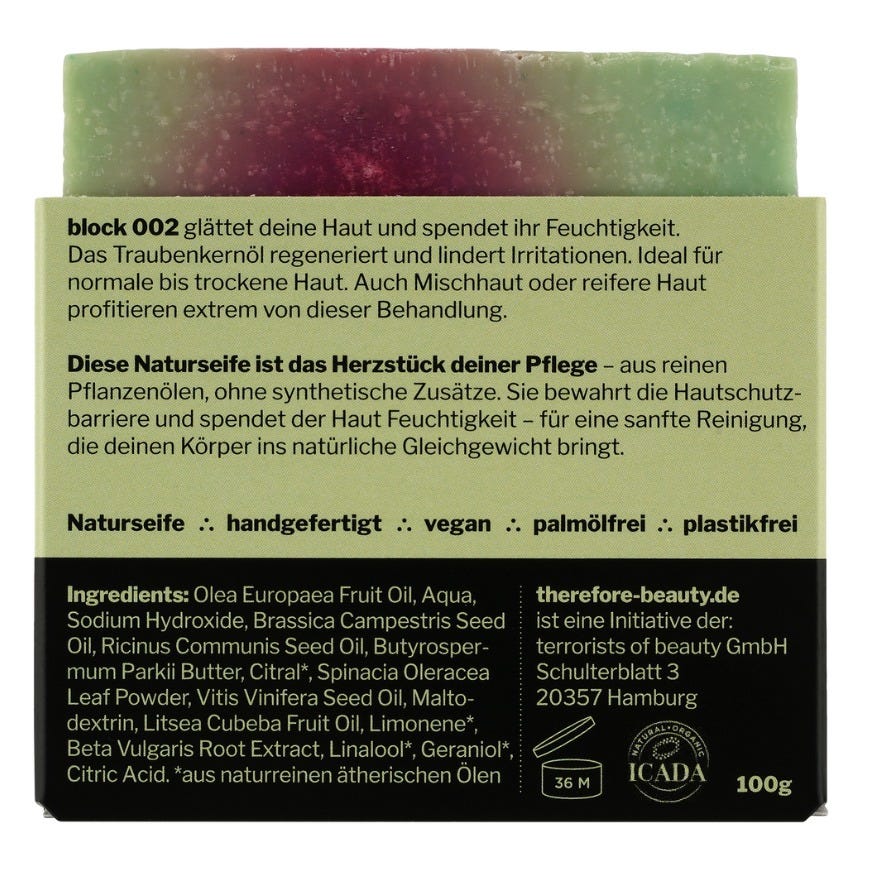 therefore beauty block 002 balance + smooth Seife 100 g 