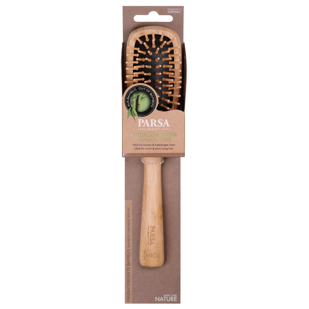 PARSA Beauty Profi FSC Holz Haarbürste Lang Schmal mit Holzstiften
