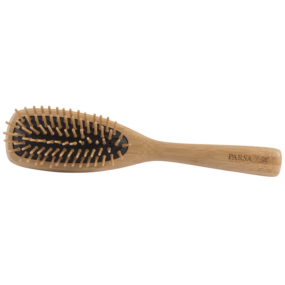 PARSA Beauty Profi FSC Holz Haarbürste Lang Schmal mit Holzstiften