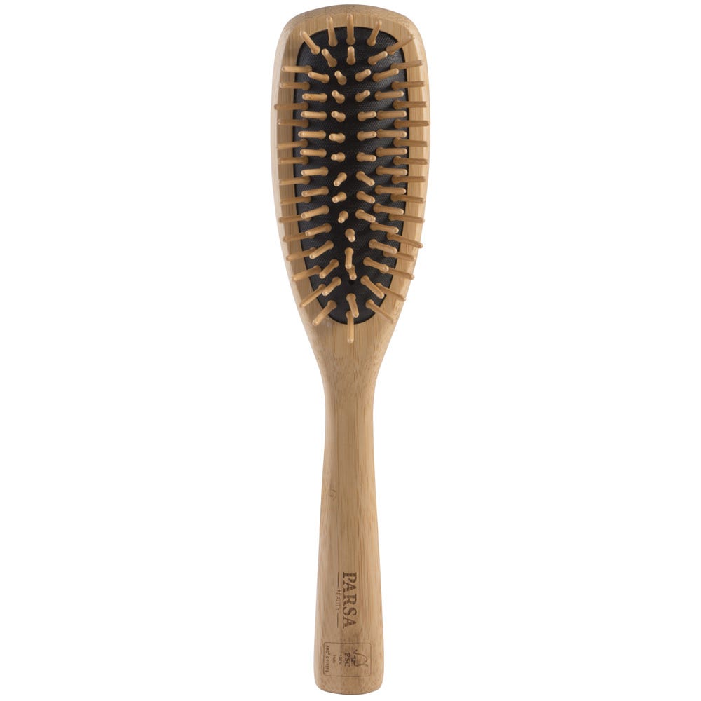 PARSA Beauty Profi FSC Holz Haarbürste Lang Schmal mit Holzstiften