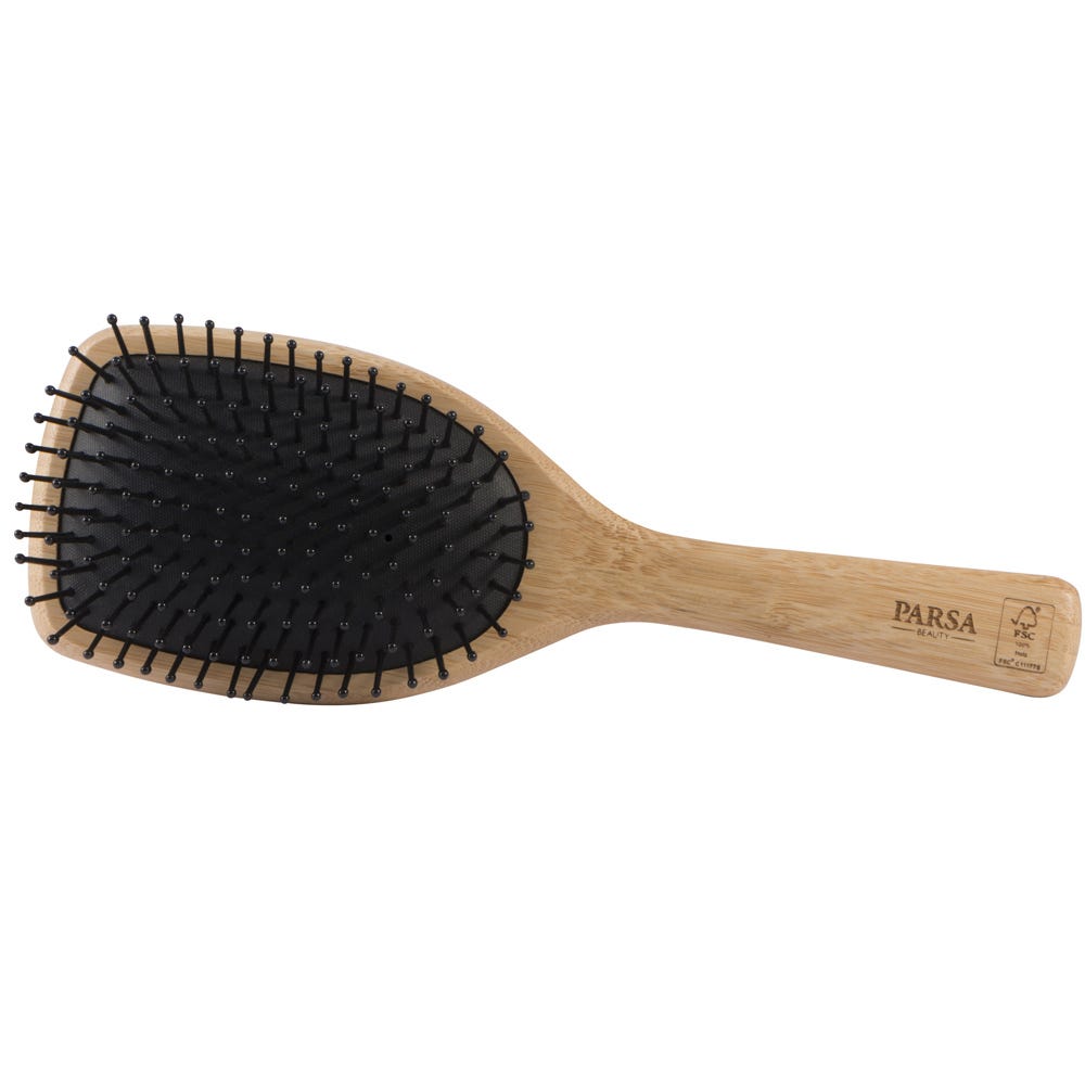 PARSA Beauty Profi FSC Holz Haarbürste Paddle Groß mit Kunststoffstiften