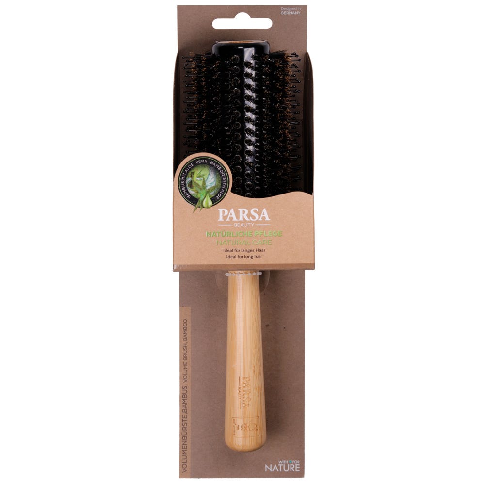 PARSA Beauty Profi FSC Holz Haarbürste Rundfön mit Mischborsten 33 cm