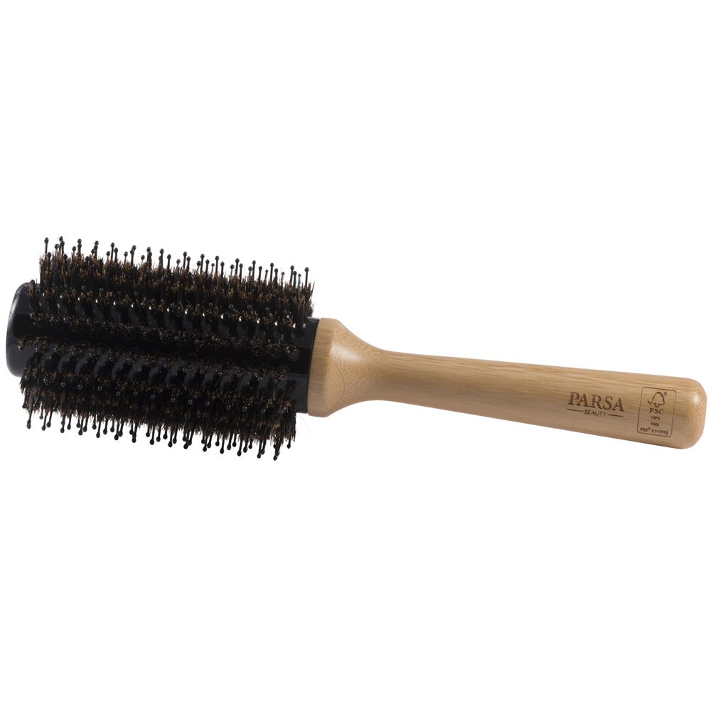 PARSA Beauty Profi FSC Holz Haarbürste Rundfön mit Mischborsten 33 cm