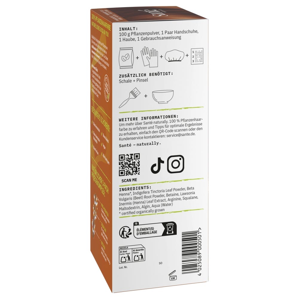 SANTE Pflanzenhaarfarbe - mahagonirot 100 g
