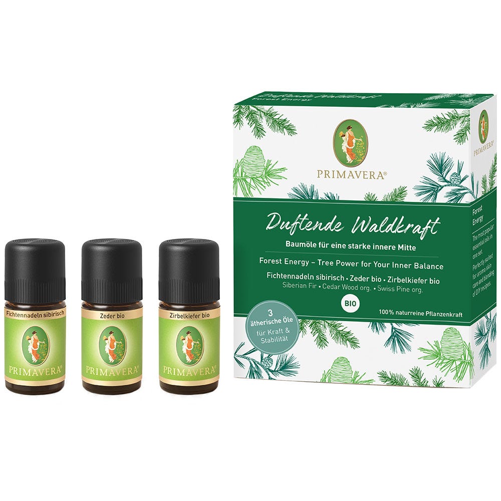 PRIMAVERA Set Duftende Waldkraft 3x 5 ml