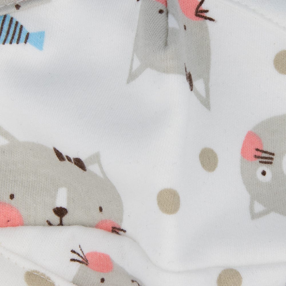 PARSA Beauty Waschbare Mund- und Nasenmaske Kind Print Katze grau