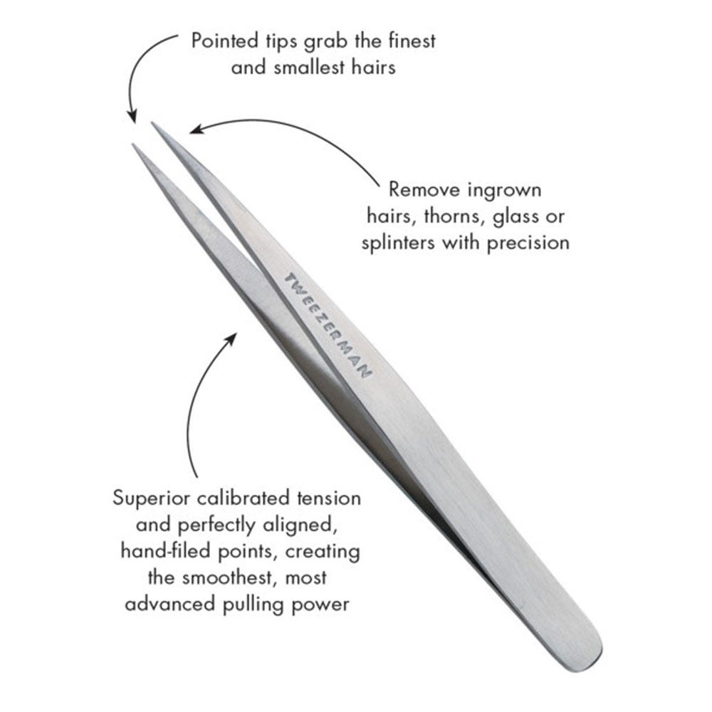 Tweezerman Studio Spitze Pinzette Edelstahl