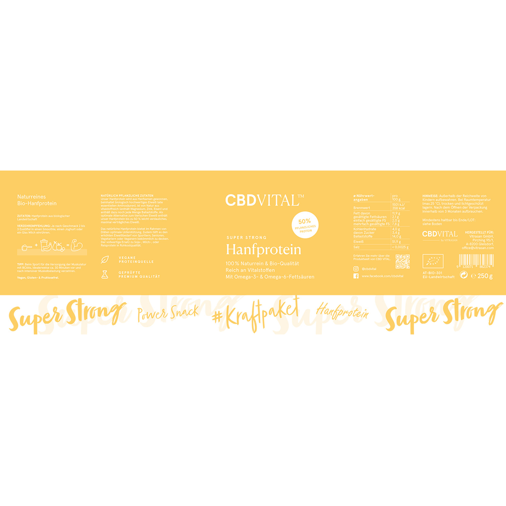 CBD VITAL Hanfprotein Super Strong 250 g