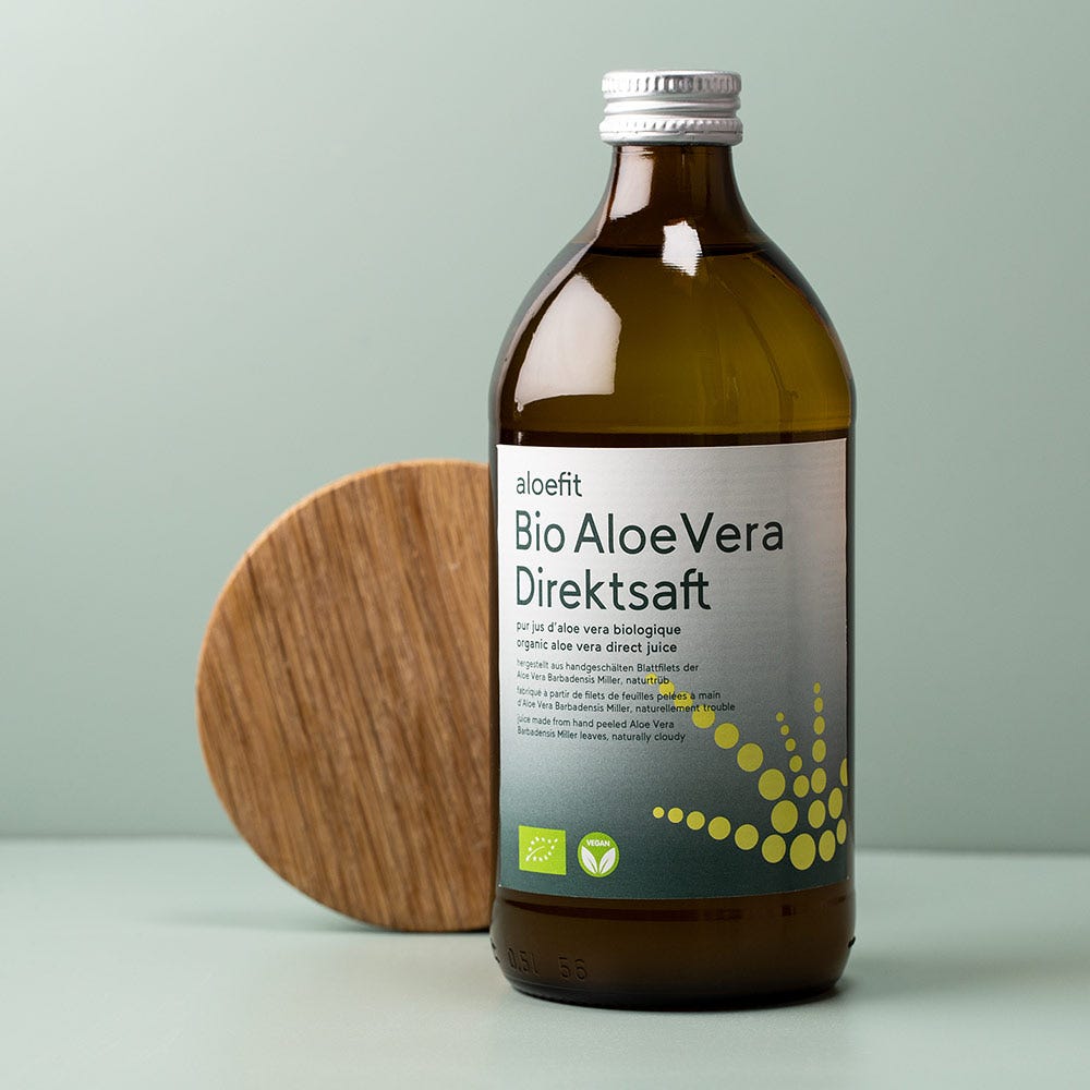 Rainbow aloefit Aloe Vera Bio Saft 500 ml 2+1 gratis Bundle