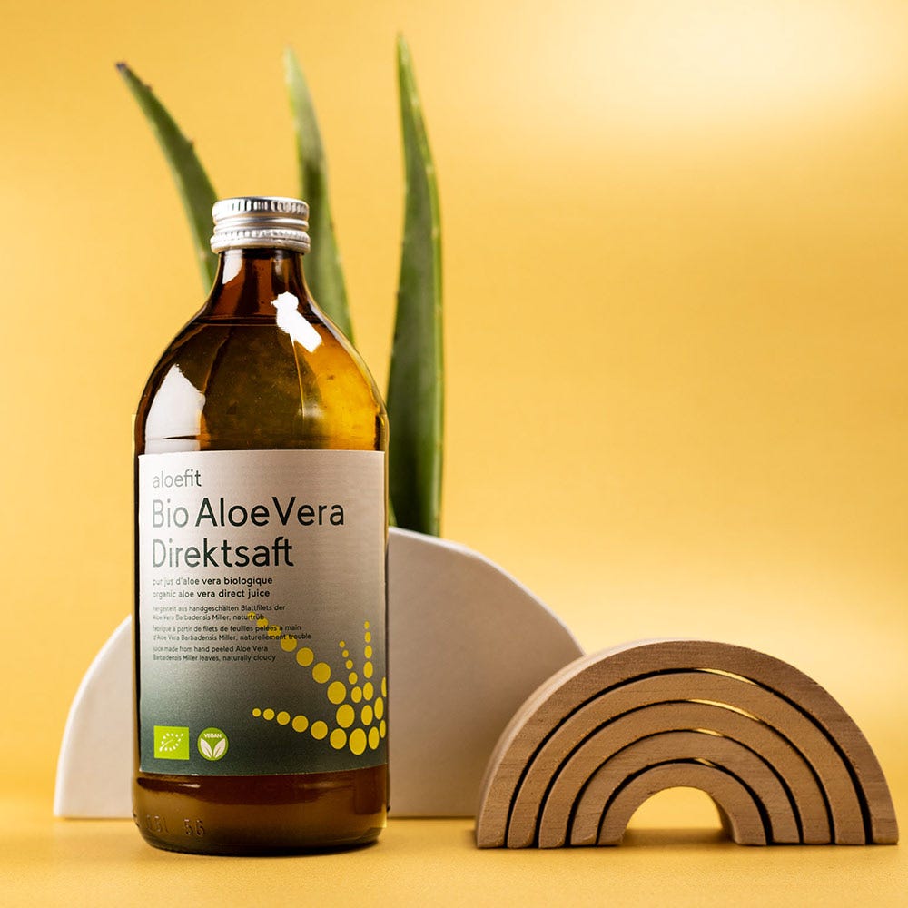 Rainbow aloefit Aloe Vera Bio Saft 500 ml 2+1 gratis Bundle