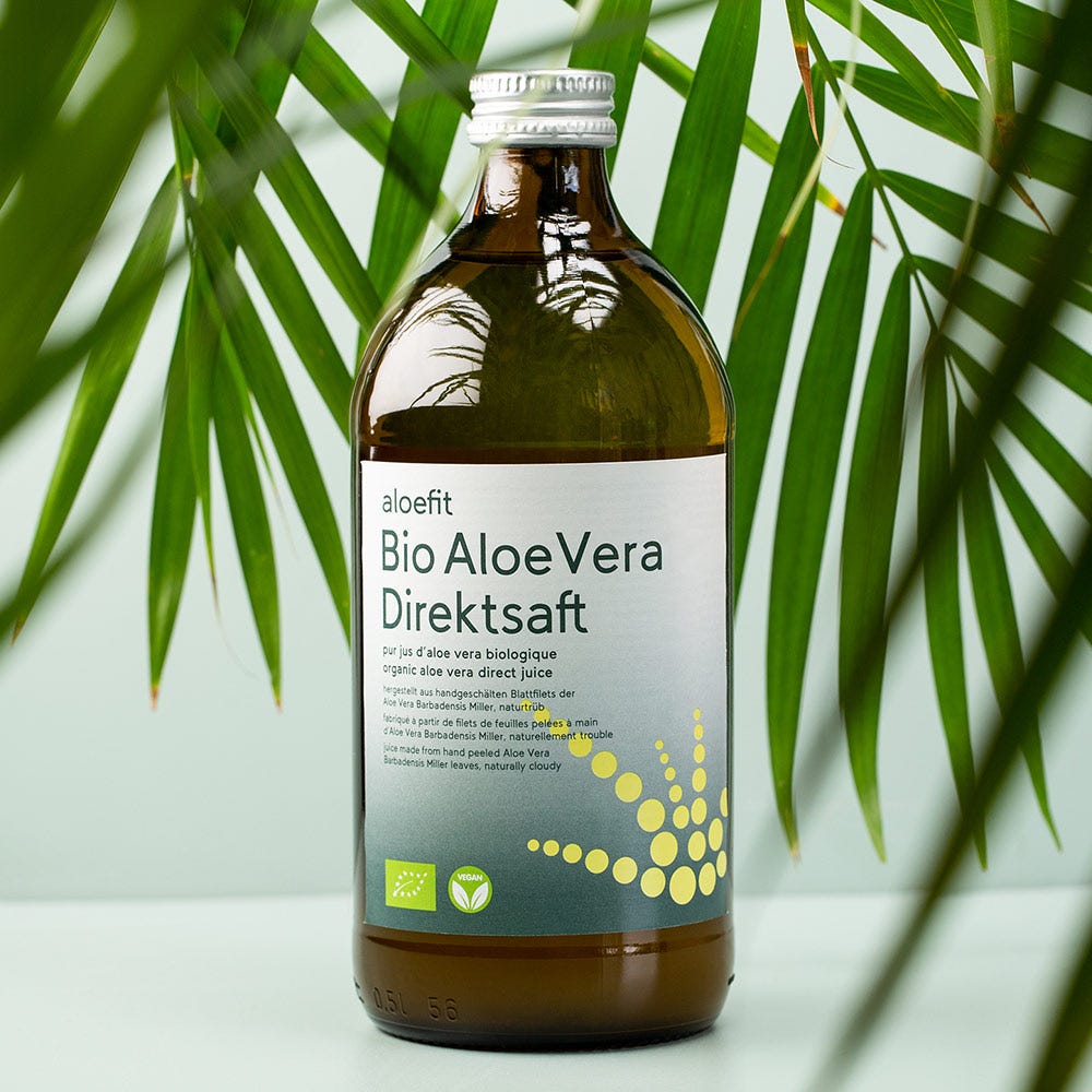 Rainbow aloefit Aloe Vera Bio Saft 500 ml 2+1 gratis Bundle