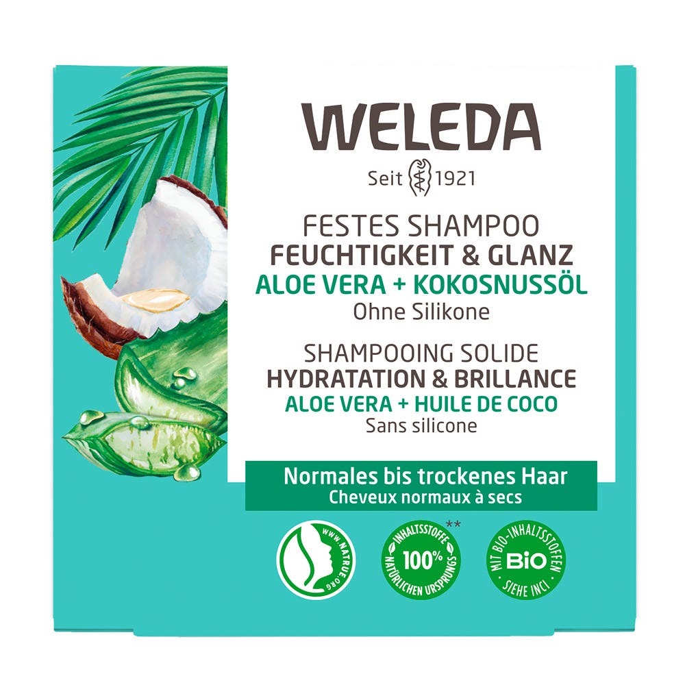 Weleda festes Shampoo Feuchtigkeit & Glanz 50 g