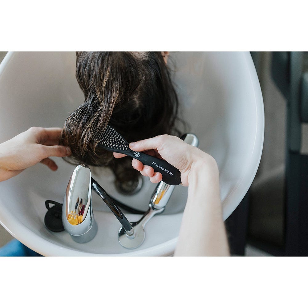Olivia Garden Style Wet Thick Hair Bristles Matt Black