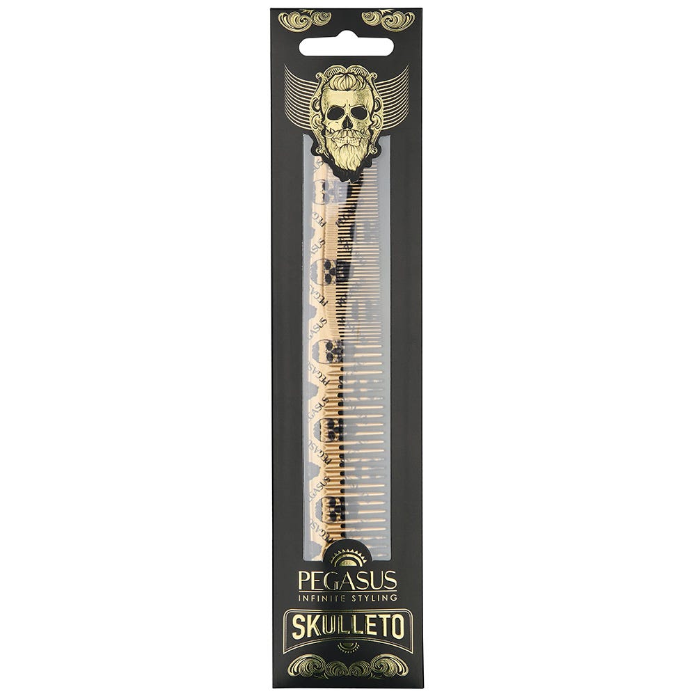 Pegasus Skulleto 201 gold Haarschneidekamm 17,5 cm