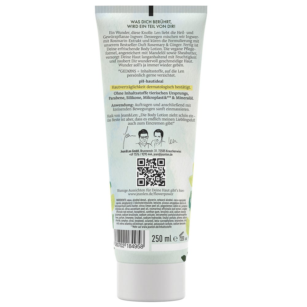 Jean & Len Body Lotion Rosmary Ginger 250 ml