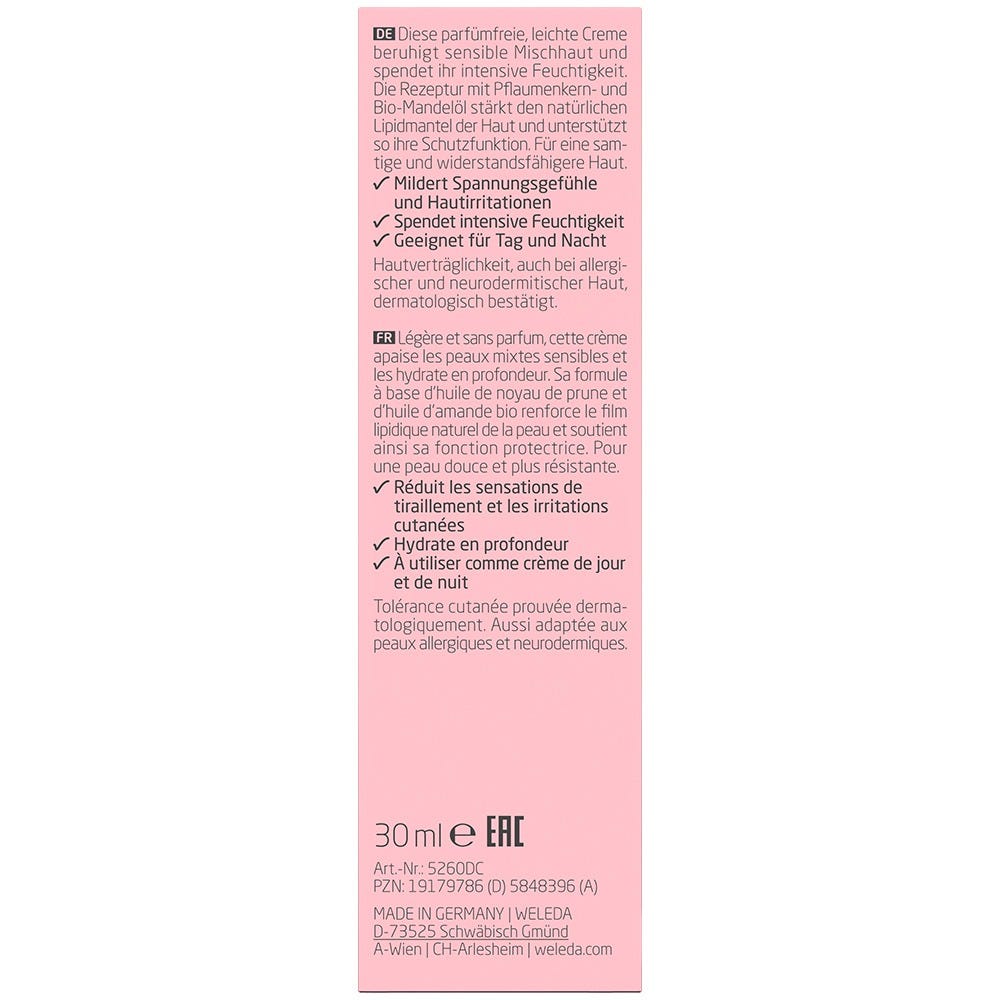 Weleda Sensitiv Feuchtigkeitscreme Leicht Mandel 30 ml
