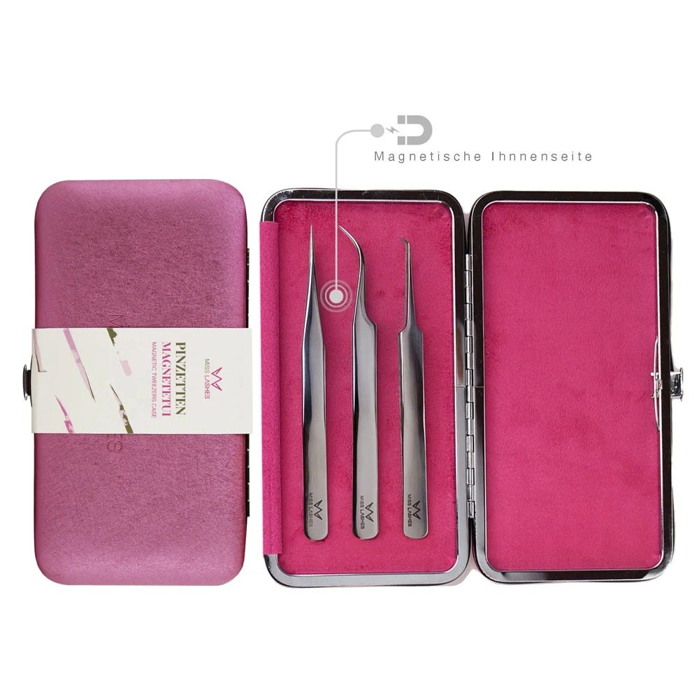 Miss Lashes Pinzetten Magnet Etui Pink