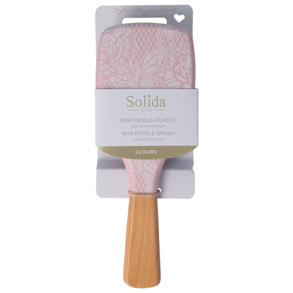 Solida Mini Paddle Brush Rosa Spitze Print