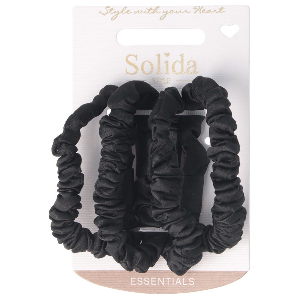 Solida Haargummi gerafft shiny schwarz