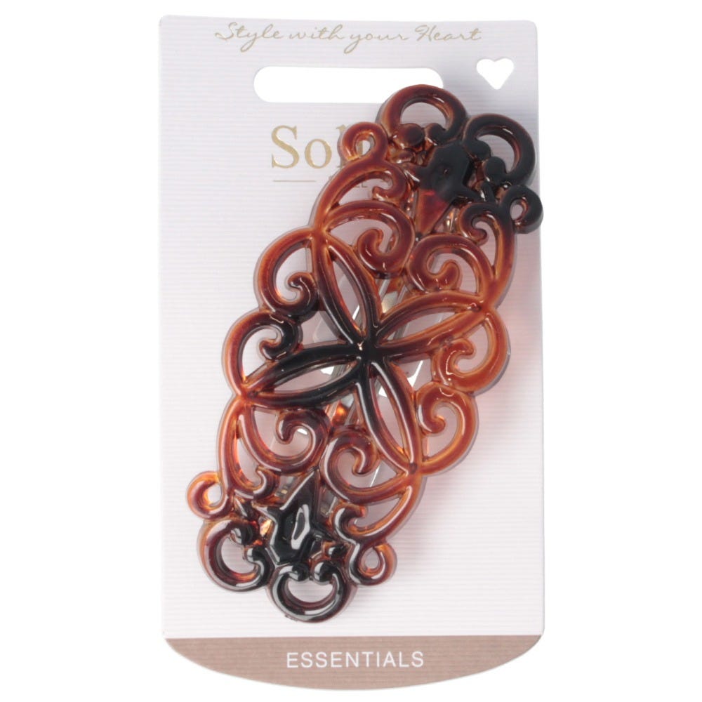 Solida Patentspange havanna Schnörkel shiny