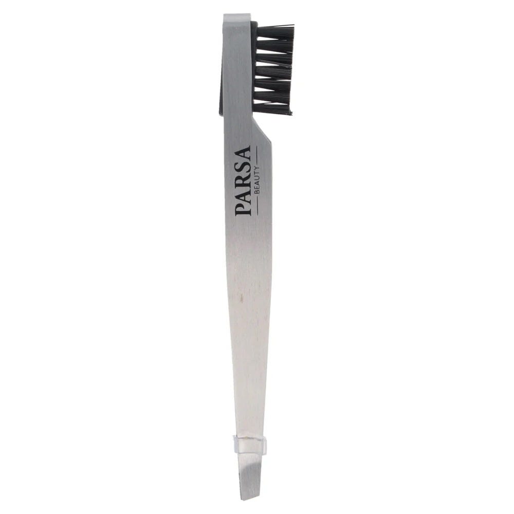 PARSA Beauty Pinzette mit Augenbrauenbürstchen 2 in 1