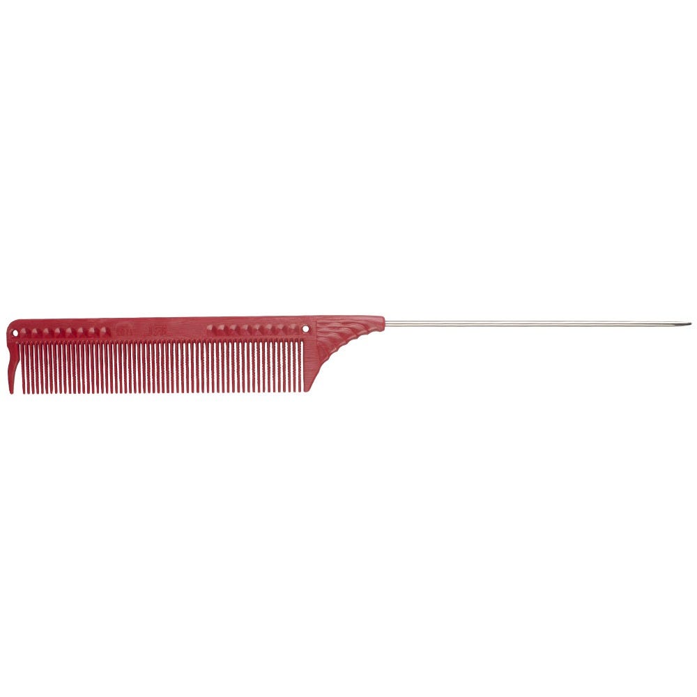 JRL Professional Pin Tail Comb 8.8" red