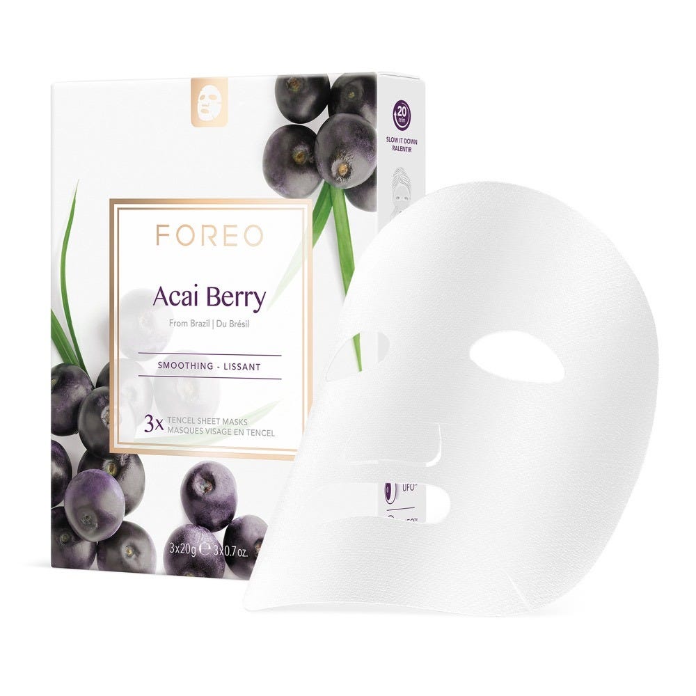 FOREO Sweden Farm To Face Collection Sheet Mask Acai Berry 3 Stück