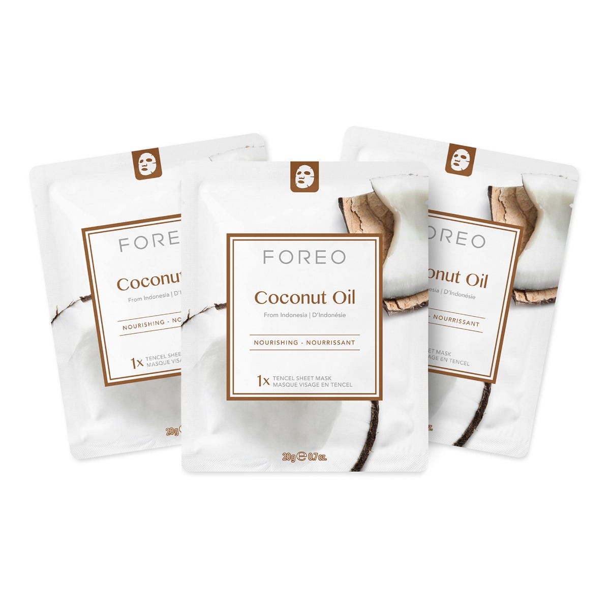 FOREO Sweden Farm To Face Collection Sheet Mask Coconut Oil 3 Stück