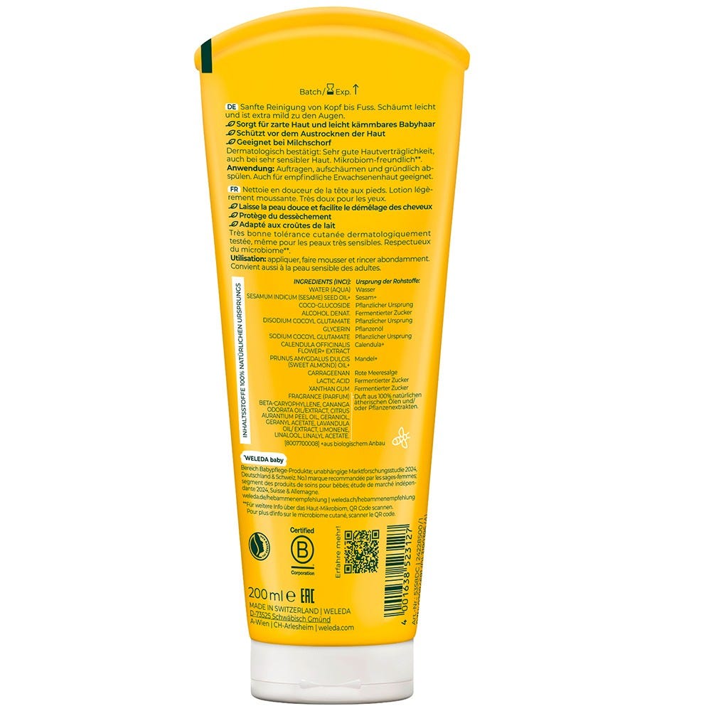 Weleda Calendula Waschlotion & Shampoo 200 ml