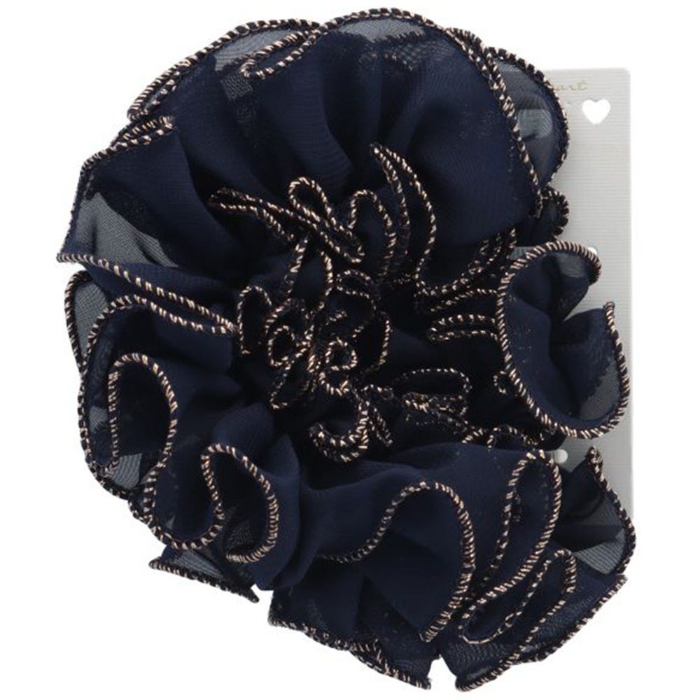 Solida Scrunchie mit Kontrastnaht dunkelblau