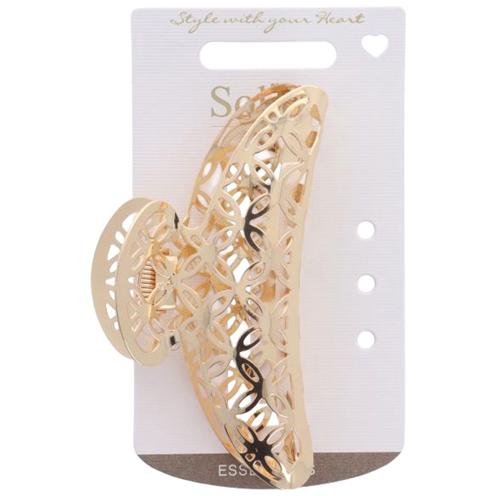 Solida Haarklammer light gold gestanzt 7 cm
