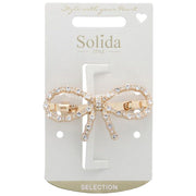 Solida Patentspange mit Schleife Strass Gold