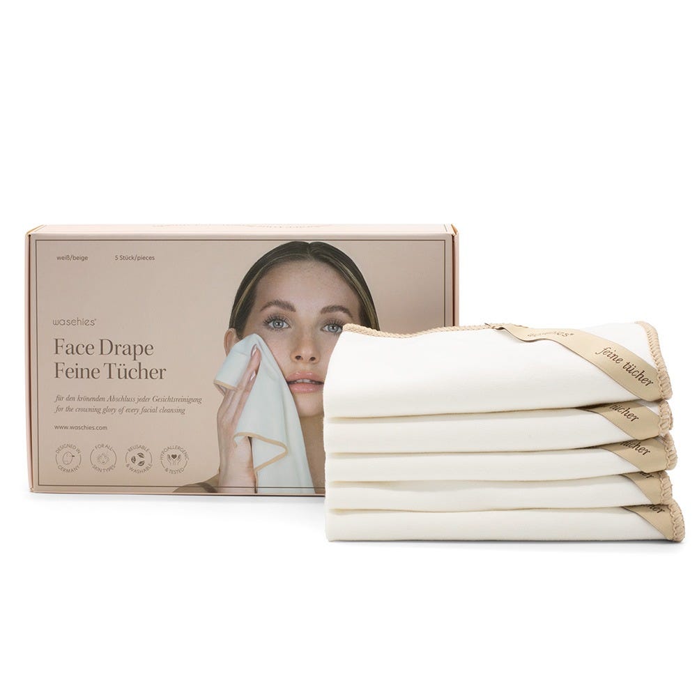 Waschies Feine Gesichtstücher Beige 5er- Set 