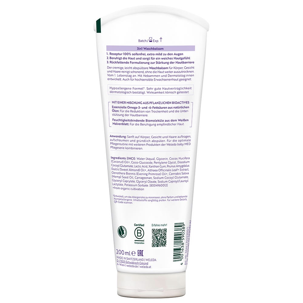 Weleda 3in1 Weiße Malve Waschbalsam 200 ml