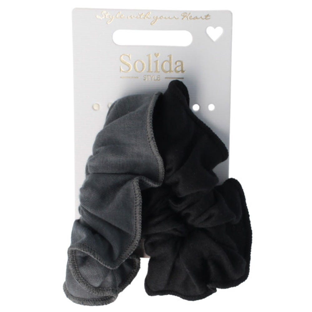 Solida Scrunchie grau/schwarz 2 Stück
