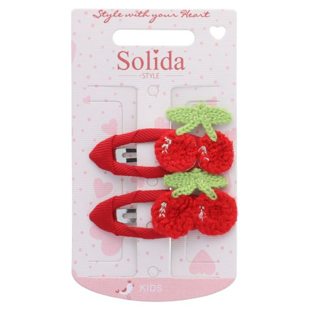Solida Haarclip Kirsche rot 2 Stück