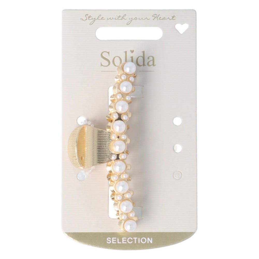 Solida Haarklammer gold mit Perle
