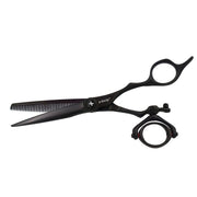 e-Kwip Haarschere TEC3 Swivel black mit beweglichem Daumenauge 6,0 Zoll