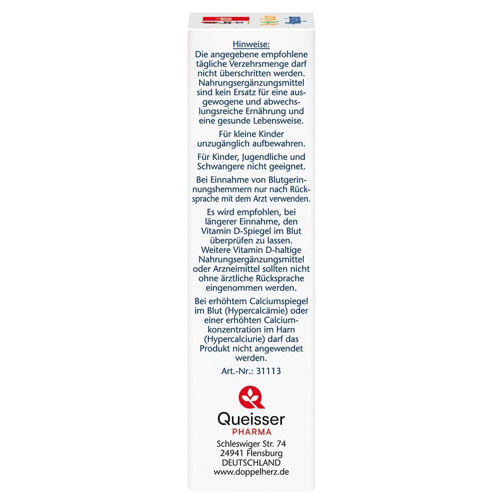 Doppelherz D3 + K2 + Calcium + Magnesium 30 Stück