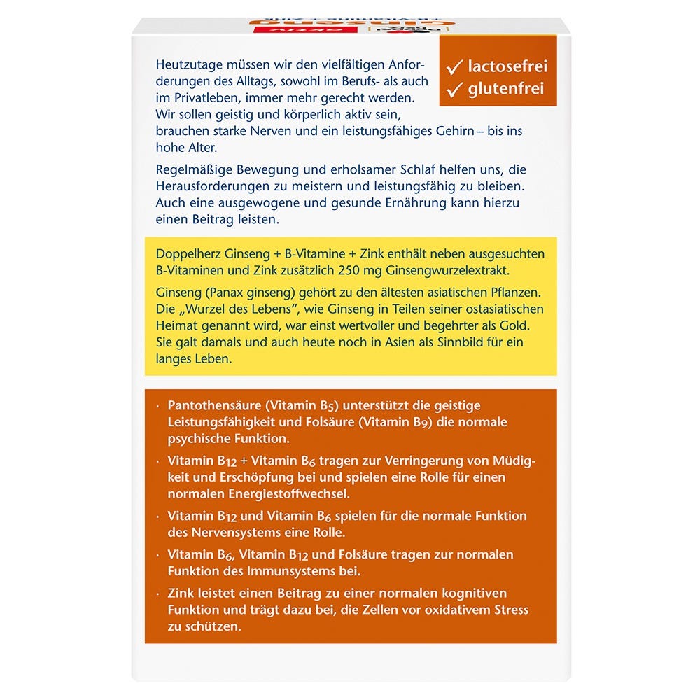 Doppelherz Ginseng 250 + B-Vitamine + Zink 30 Stück