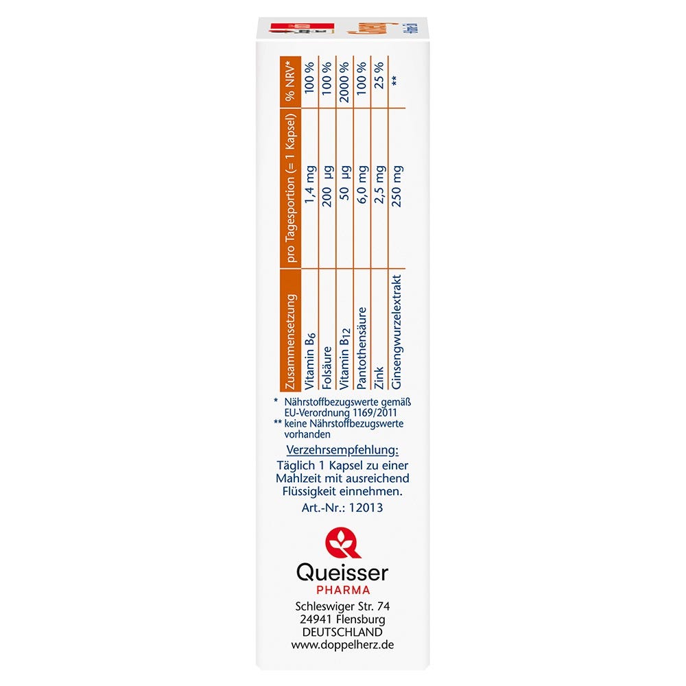 Doppelherz Ginseng 250 + B-Vitamine + Zink 30 Stück