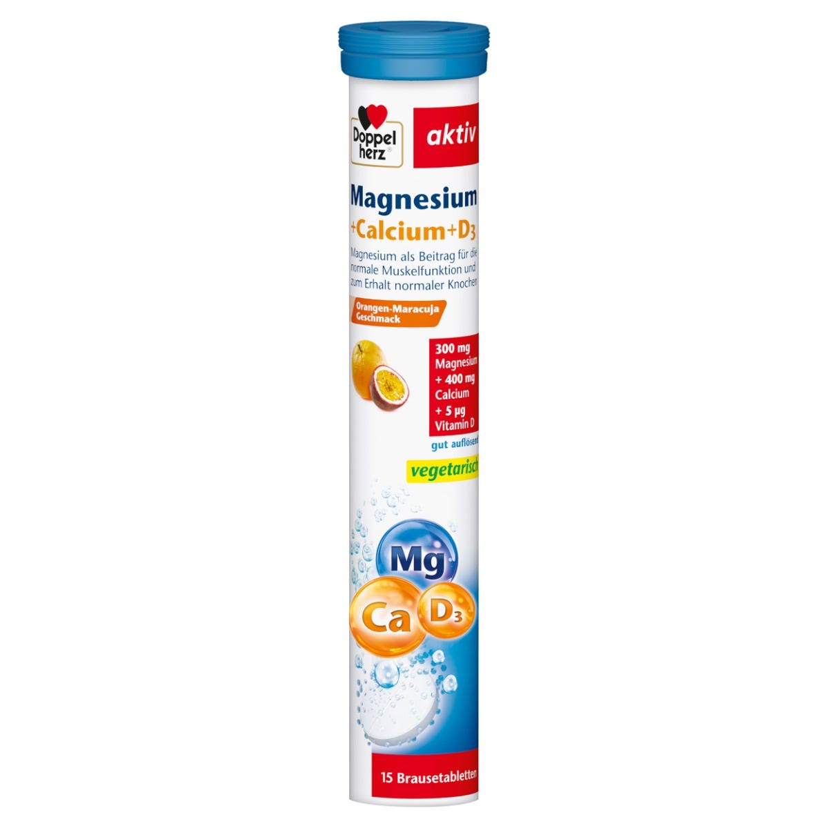 Doppelherz Magnesium + Calcium + D3 Brausetabletten 15 Stück