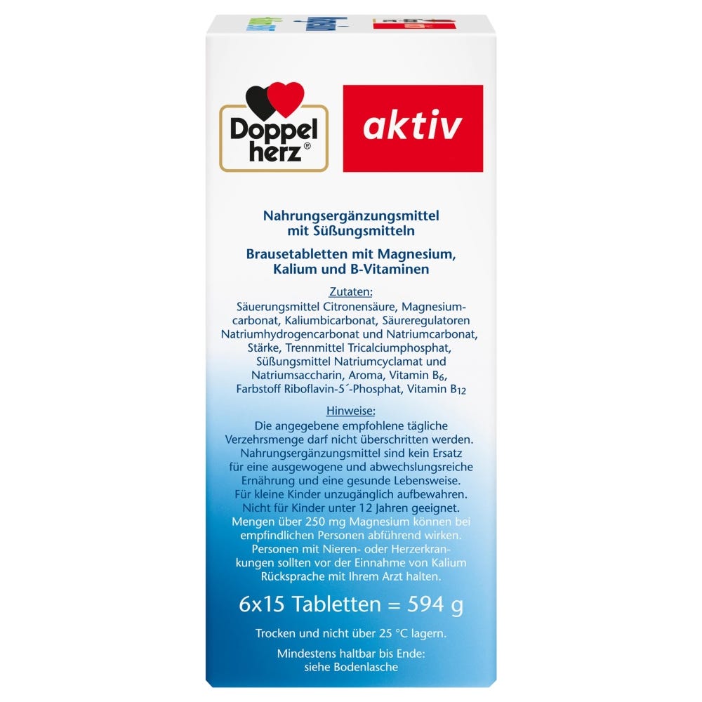 Doppelherz Magnesium + Kalium Brausetabletten 6x15 Stück