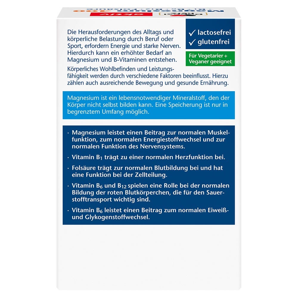 Doppelherz Magnesium 400 +B1+B6+B12+Folsäure 60 Stück