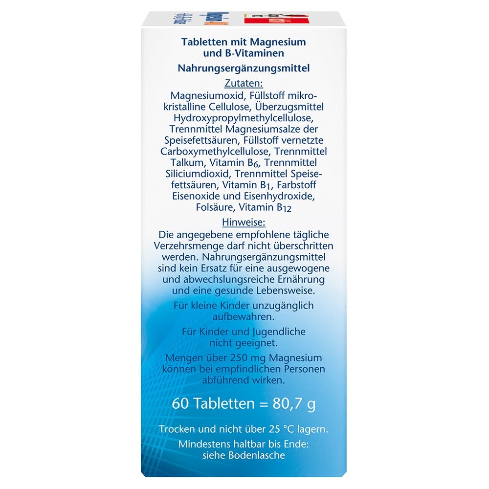 Doppelherz Magnesium 400 +B1+B6+B12+Folsäure 60 Stück